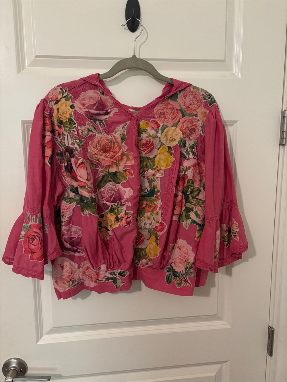 Magnolia Pearl Pink Floral Boho blouse